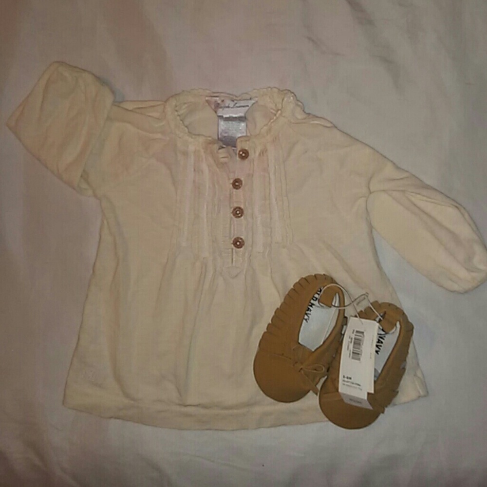 👶✨Ralph Lauren shirt and 🆕 Old Navy moccasins